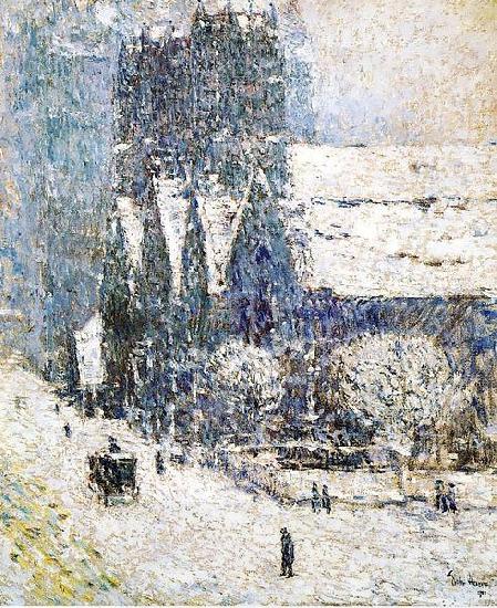 Childe Hassam Painting, oil on canvas, of Calvary Church oil painting picture